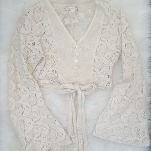 Bell Sleeve Lace Top